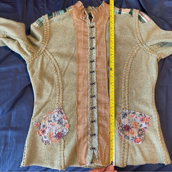 Vintage Free People Reversible Felt Patchwork Coat - Picture 11 of 12